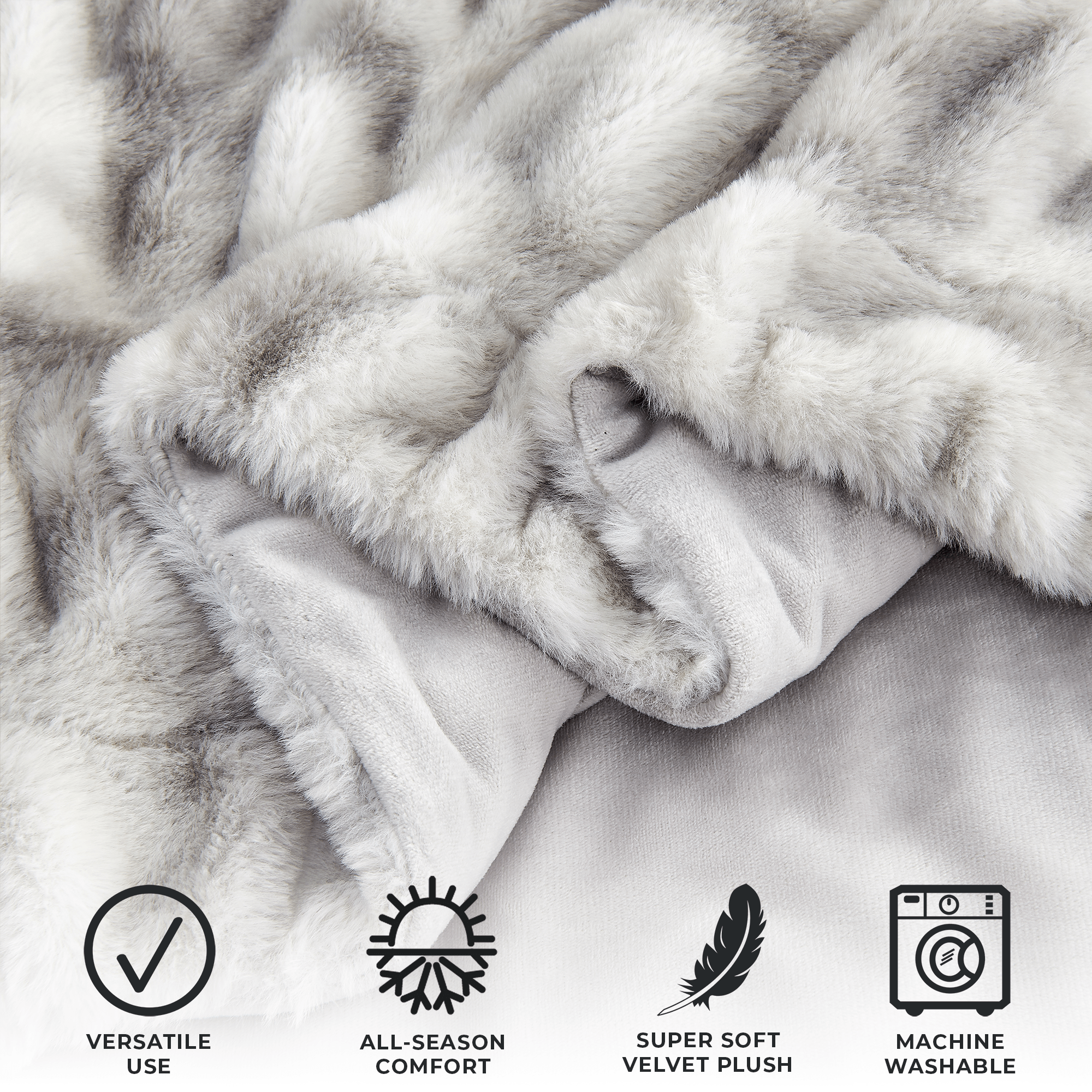 Ruched Faux Fur Throw Blanket - Alondra Collection