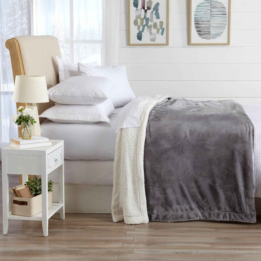 Velvet Plush Sherpa Luxury Bed Blanket - Kinsley Collection