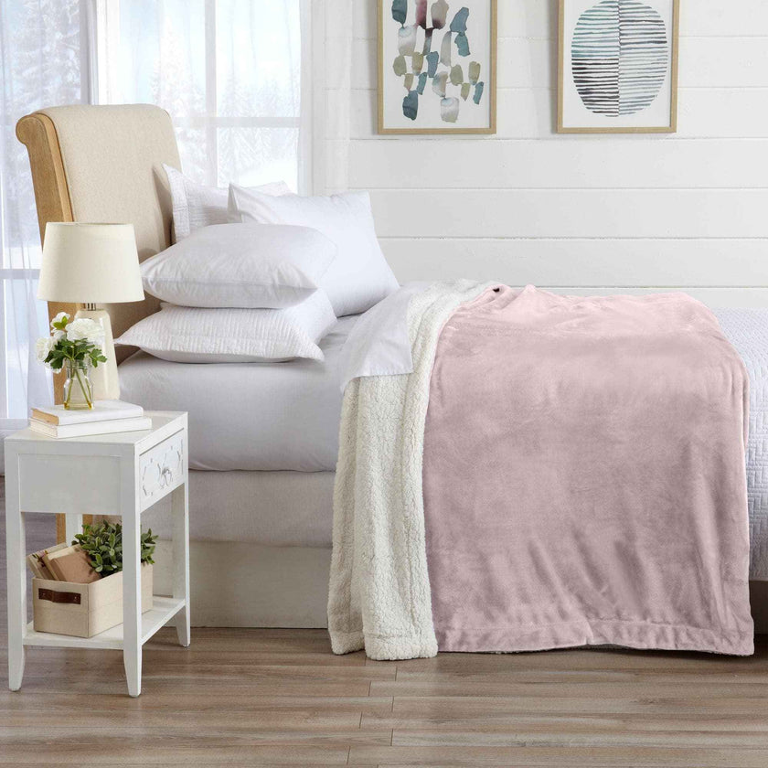 Velvet Plush Sherpa Luxury Bed Blanket - Kinsley Collection