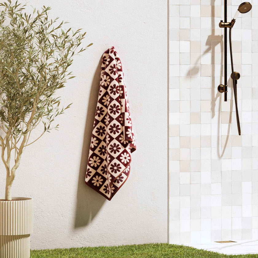 Oversized Retro Printed Beach Towel - St. Barts Collection