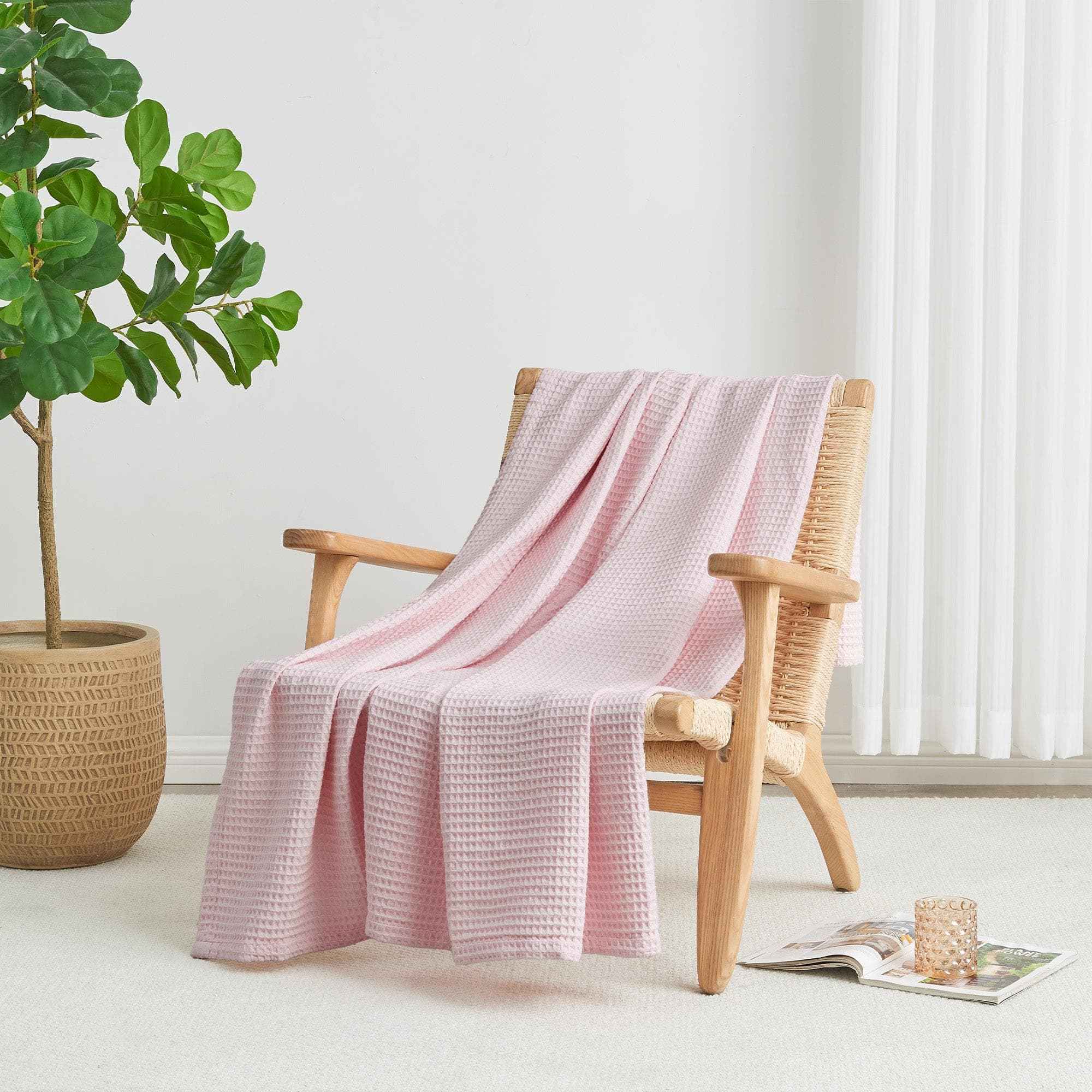 100% Cotton Waffle Weave Blanket - Mikala Collection