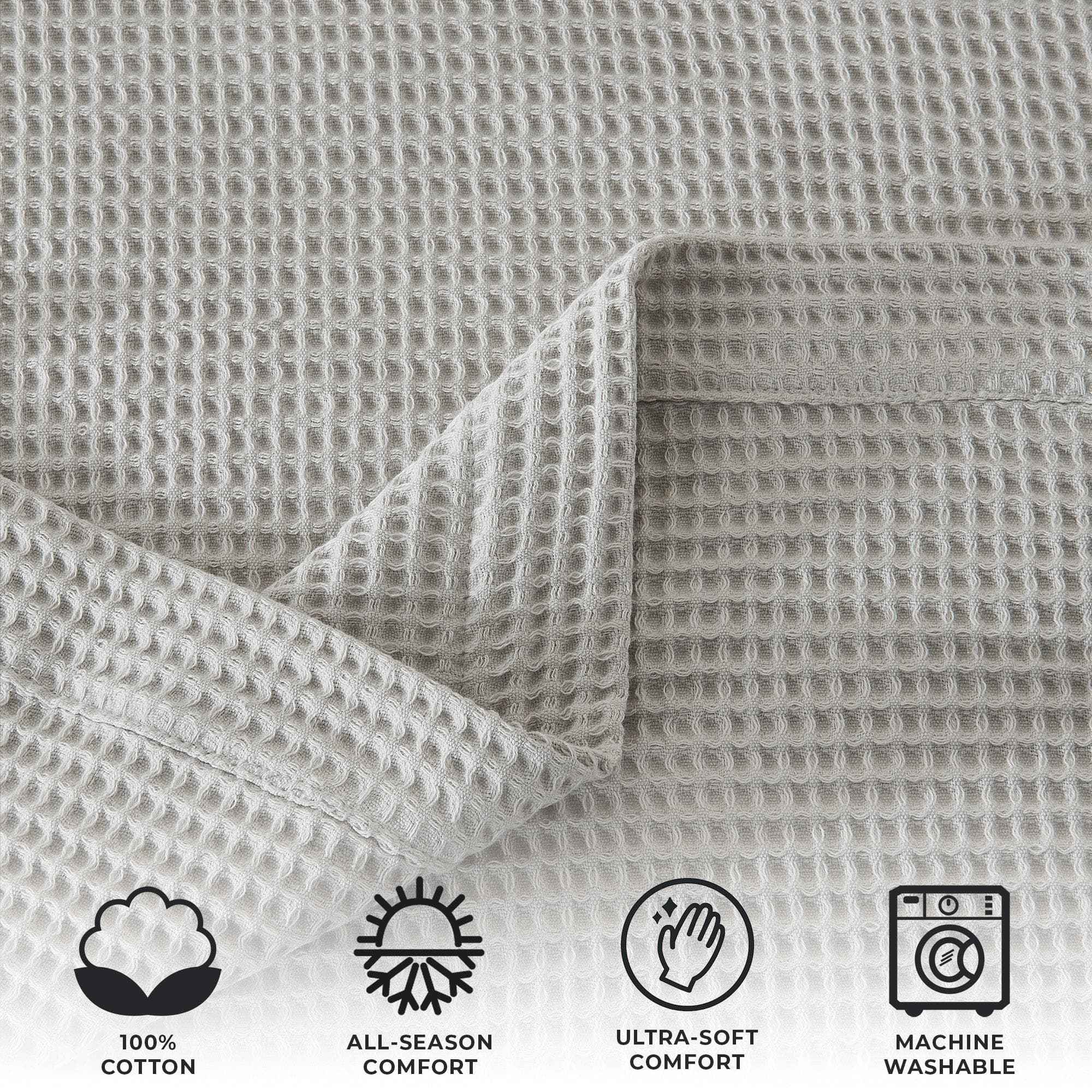 100% Cotton Waffle Weave Blanket - Mikala Collection