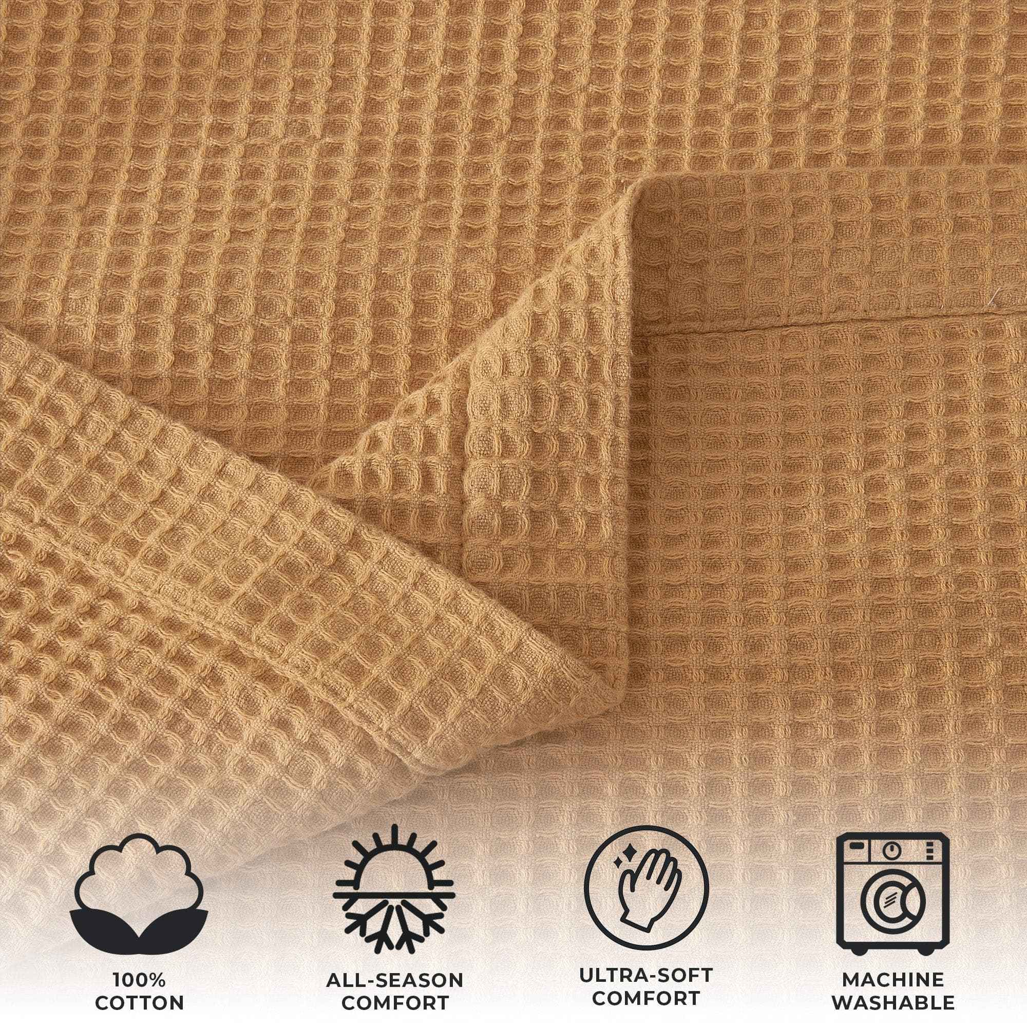 100% Cotton Waffle Weave Blanket - Mikala Collection