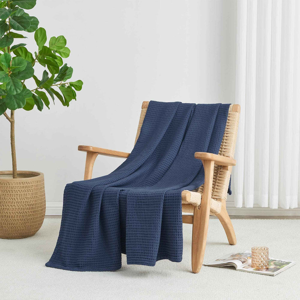 100% Cotton Waffle Weave Blanket - Mikala Collection