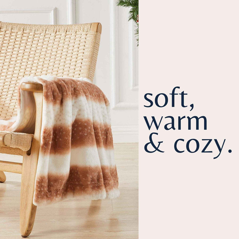 Faux Fur Printed Throw Blanket - Aaliyah Collection
