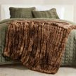 Ruched Faux Fur Throw Blanket - Alondra Collection
