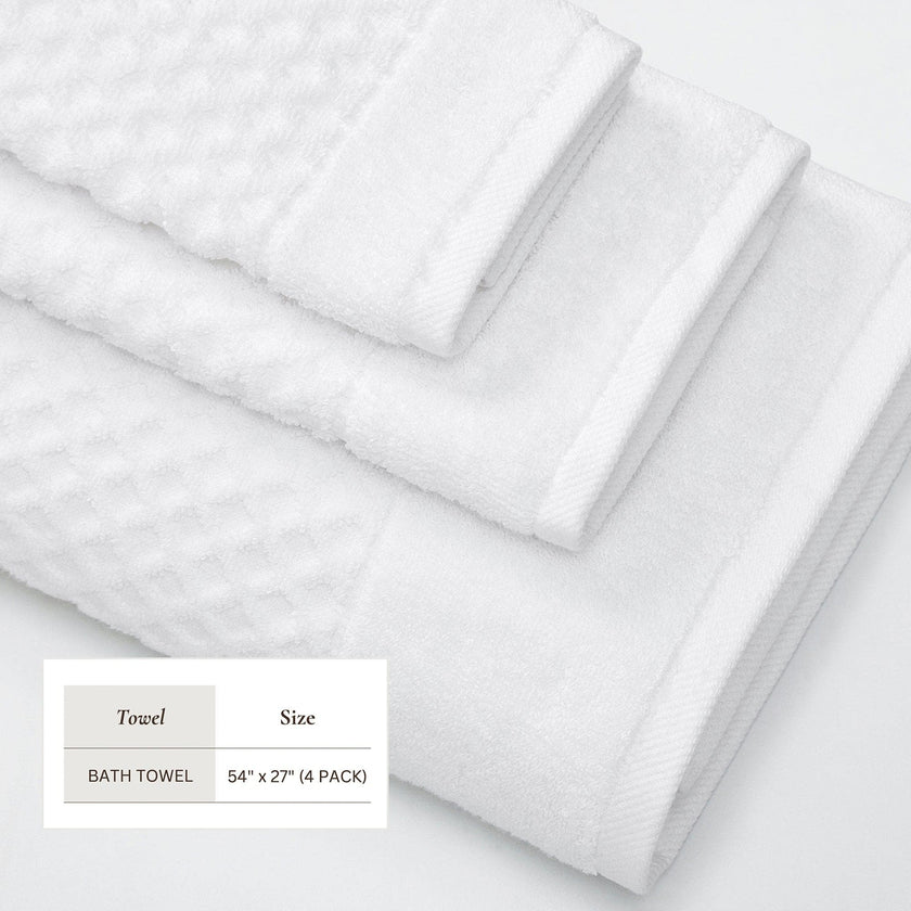 Cotton Diamond Waffle Weave Bath Towel Set - Grayson Collection