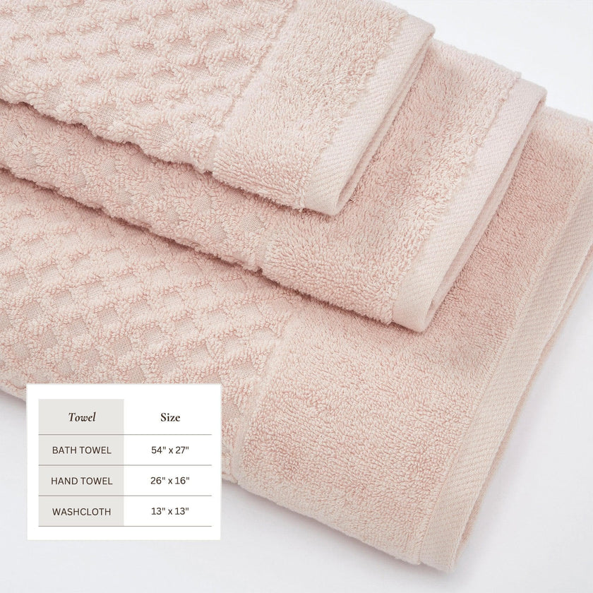 Cotton Diamond Waffle Weave Bath Towel Set - Grayson Collection