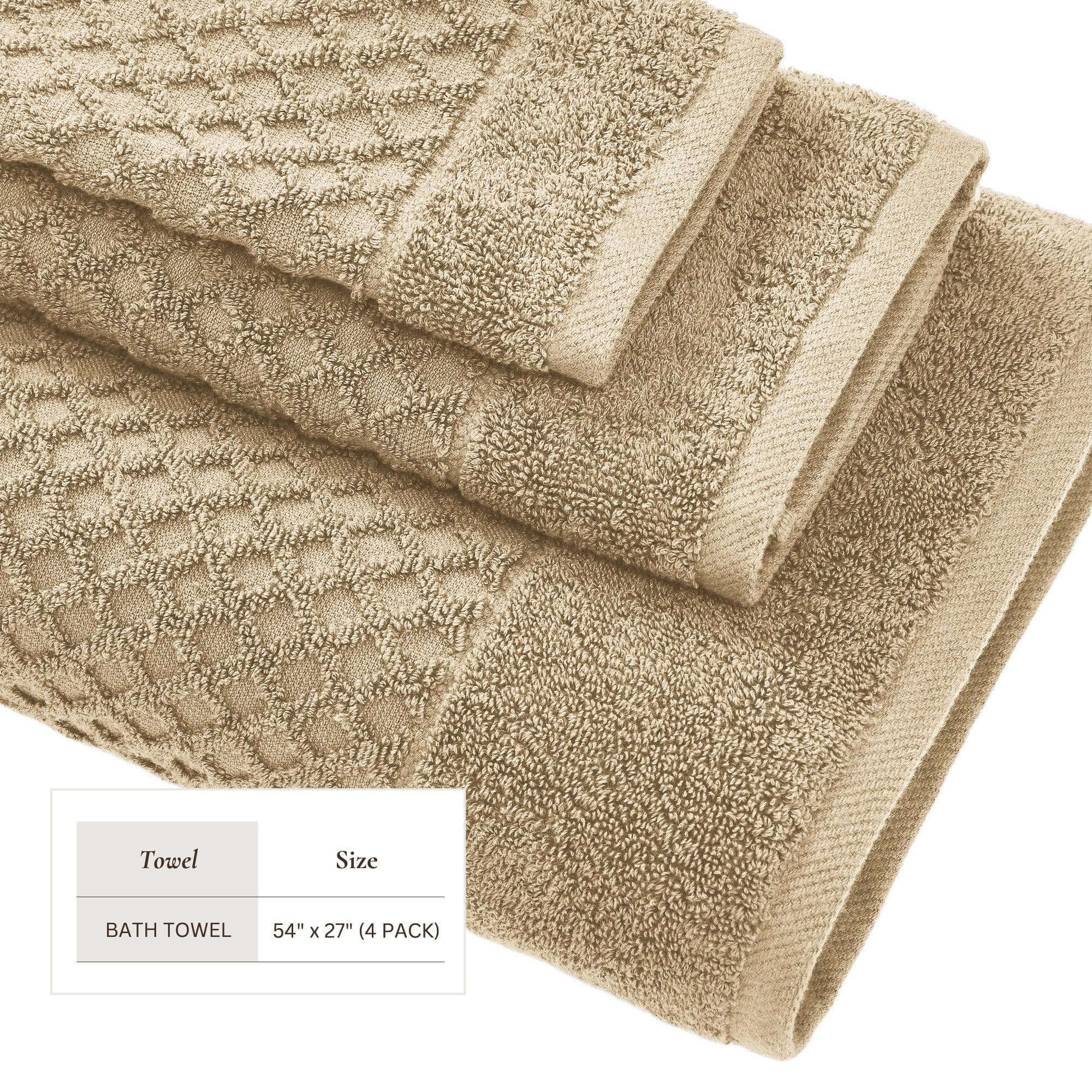 Cotton Diamond Waffle Weave Bath Towel Set - Grayson Collection
