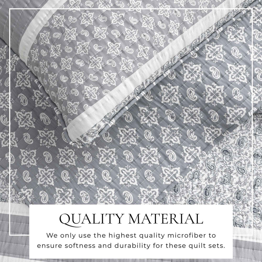 3-Piece Stripe Quilt - Kadi Collection