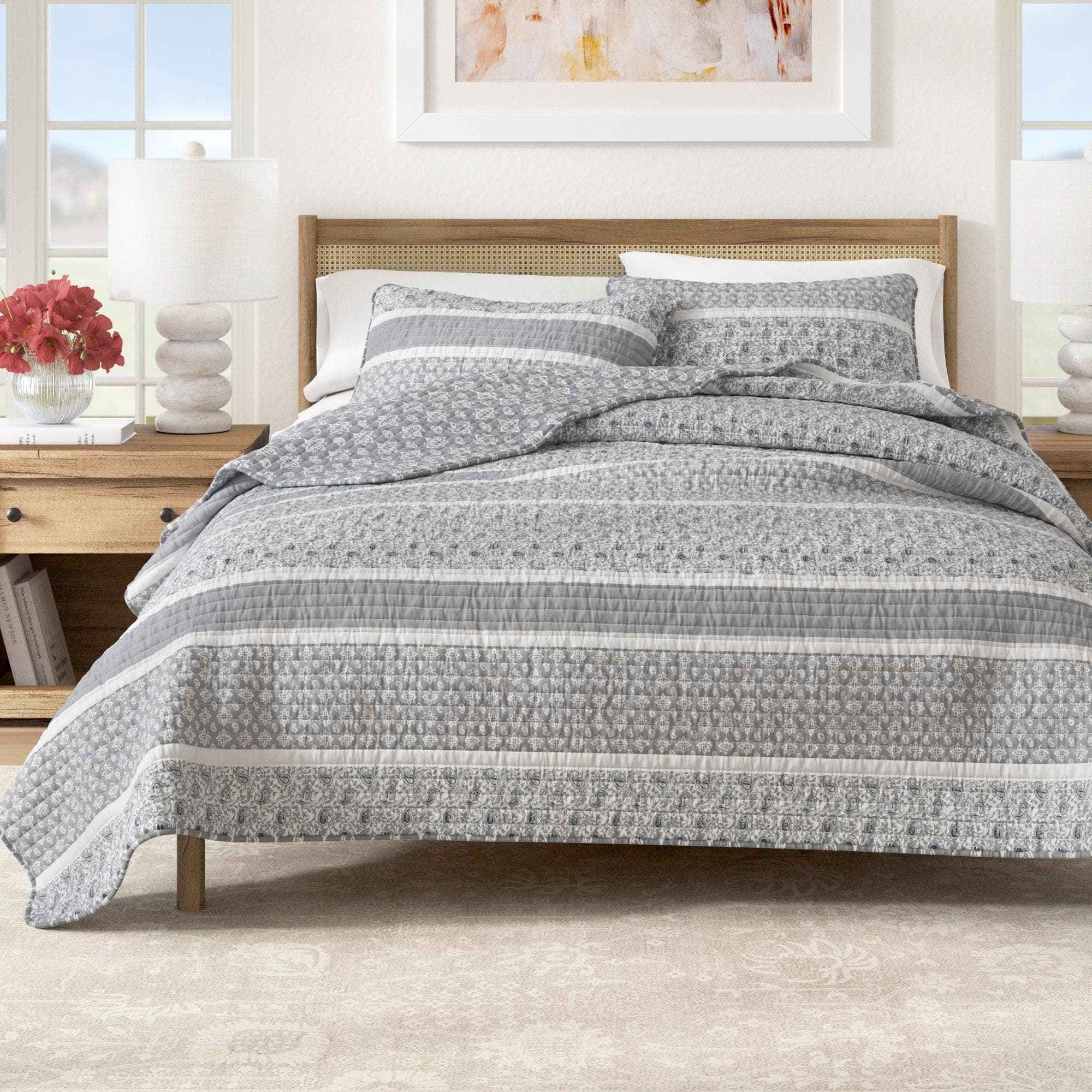 3-Piece Stripe Quilt - Kadi Collection
