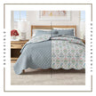 Floral Print & Scallopeded Edge Cotton Quilt Set - Katrin Collection