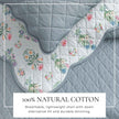 Floral Print & Scallopeded Edge Cotton Quilt Set - Katrin Collection