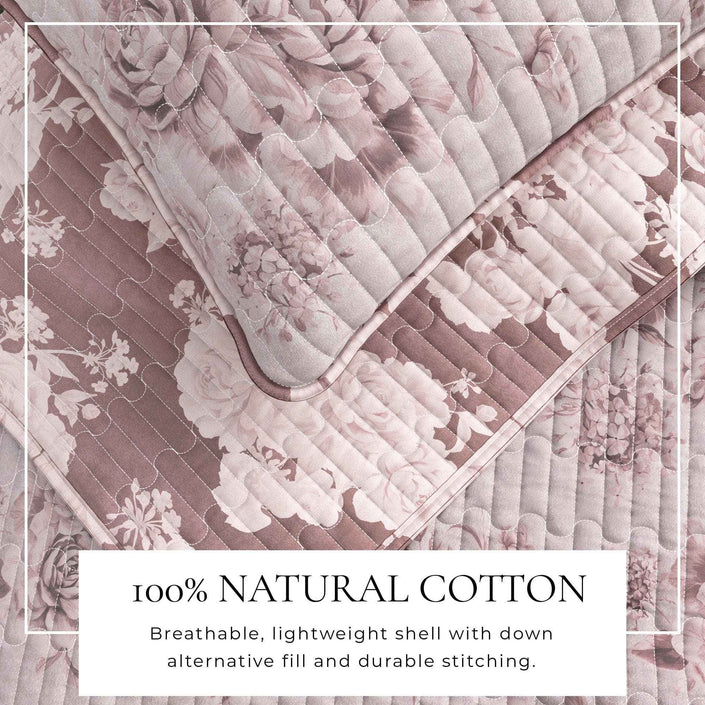 Floral Printed Cotton Quilt Set - Corin Collection