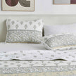 Floral Striped Microfiber Quilt Set - Hermine Collection