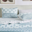 Floral Striped Microfiber Quilt Set - Hermine Collection