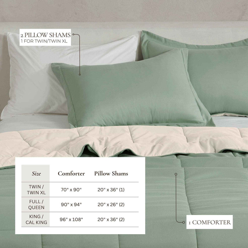 Reversible Comforter Set - Odette Collection