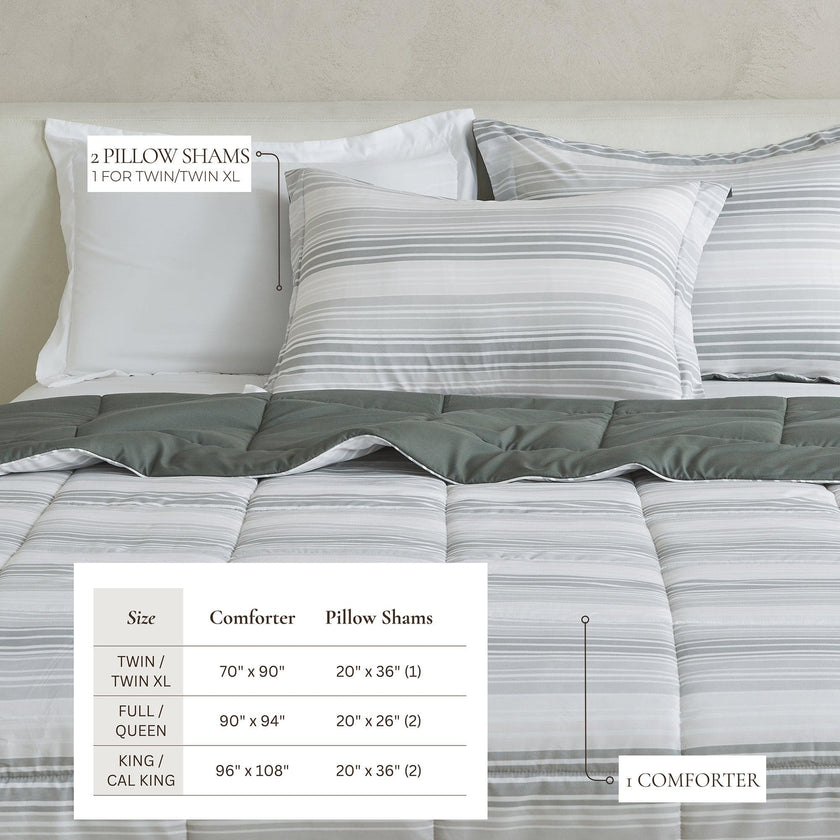 Reversible Comforter Set - Odette Collection