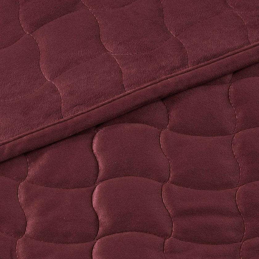 Velvet Box-Stitched Quilt Set - Vivica Collection