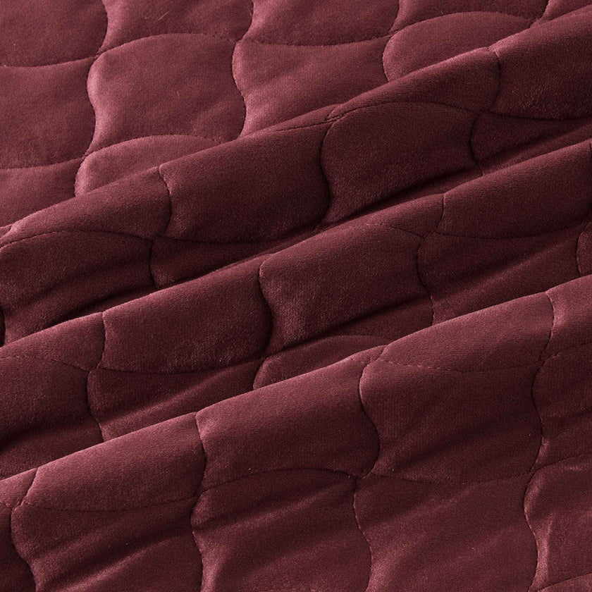 Velvet Box-Stitched Quilt Set - Vivica Collection