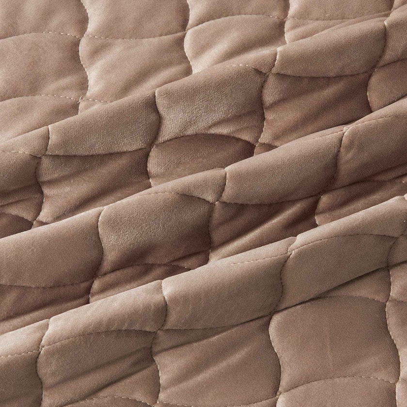 Velvet Box-Stitched Quilt Set - Vivica Collection