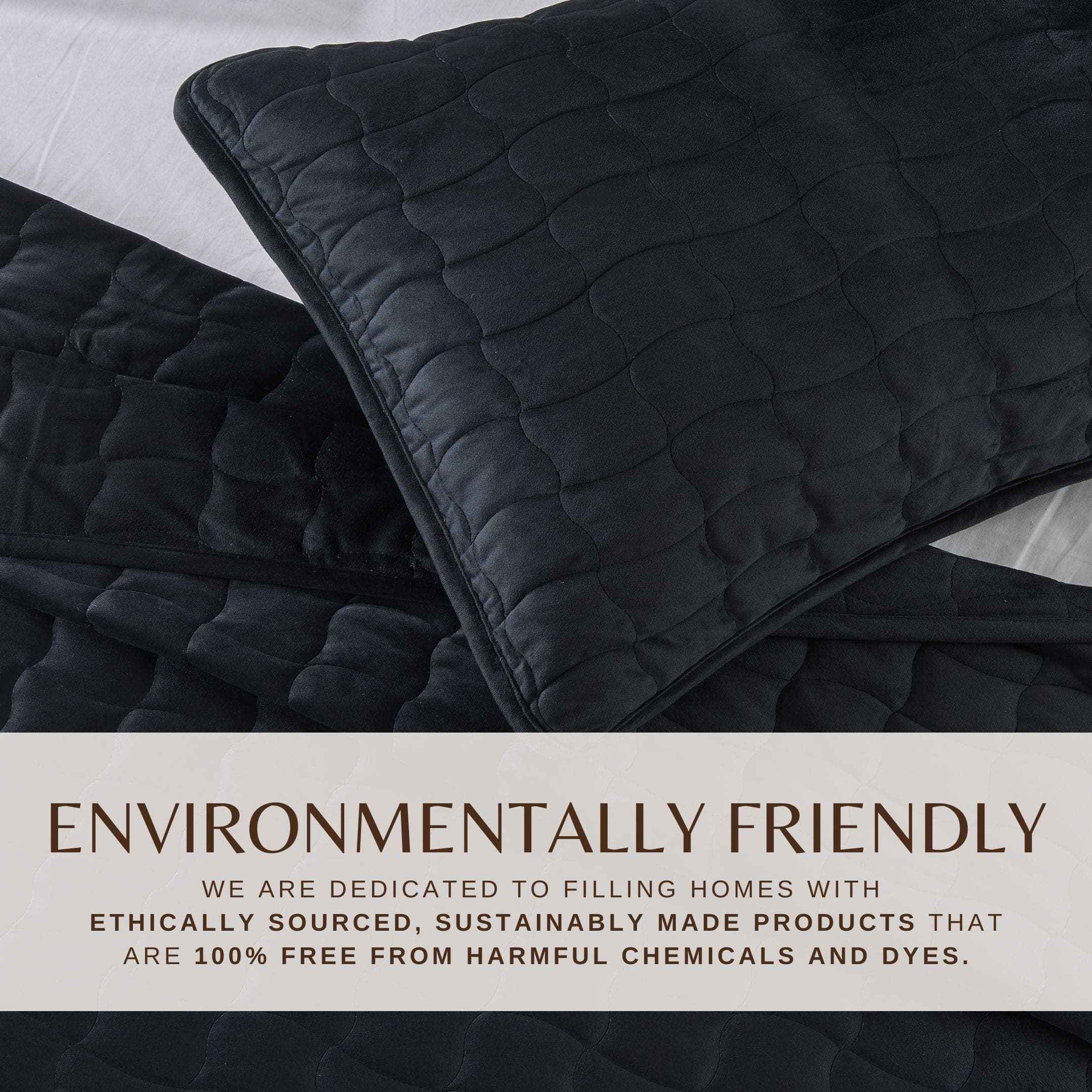 Velvet Box-Stitched Quilt Set - Vivica Collection