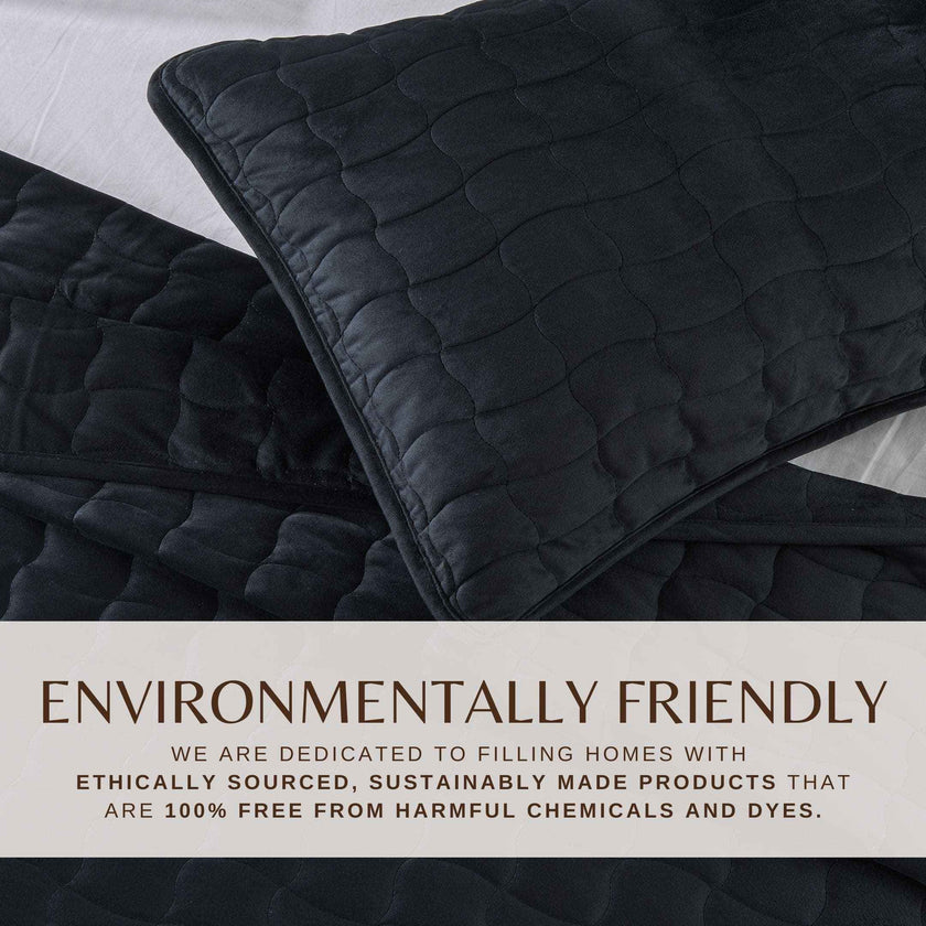 Velvet Box-Stitched Quilt Set - Vivica Collection