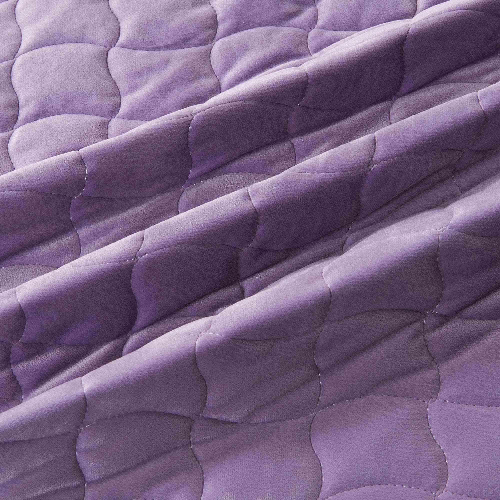 Velvet Box-Stitched Quilt Set - Vivica Collection