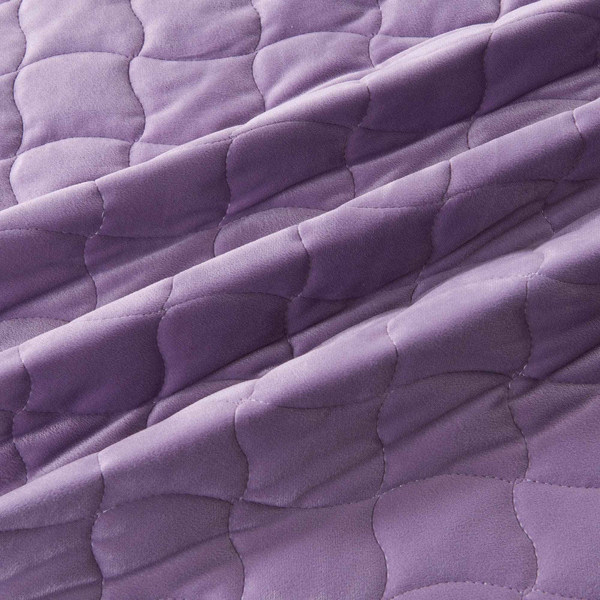 Velvet Box-Stitched Quilt Set - Vivica Collection