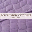 Velvet Box-Stitched Quilt Set - Vivica Collection