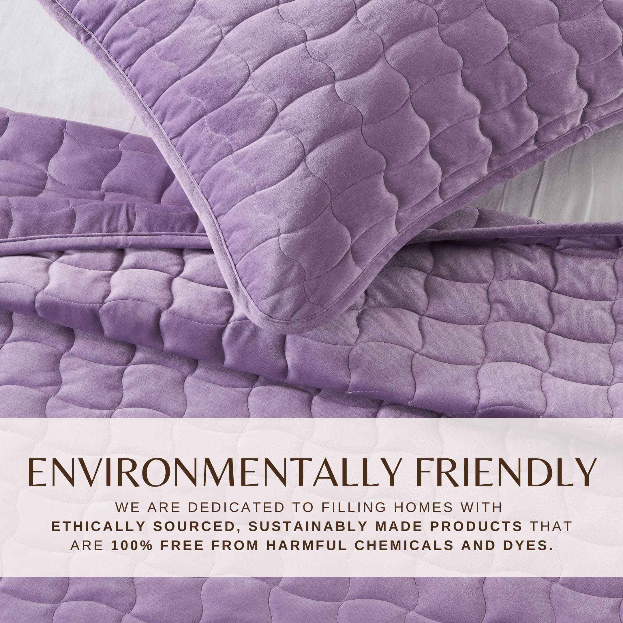 Velvet Box-Stitched Quilt Set - Vivica Collection