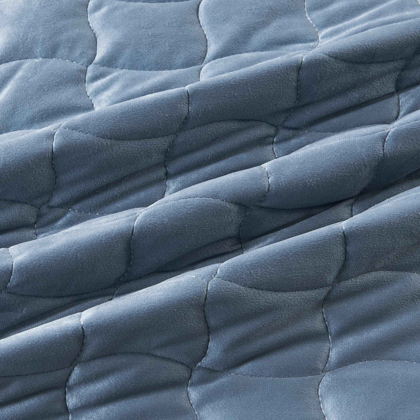 Velvet Box-Stitched Quilt Set - Vivica Collection