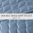 Velvet Box-Stitched Quilt Set - Vivica Collection