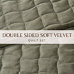Velvet Box-Stitched Quilt Set - Vivica Collection