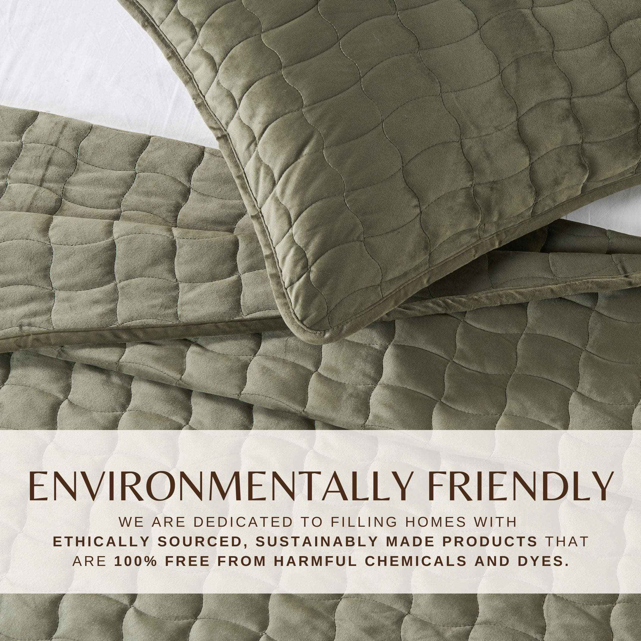 Velvet Box-Stitched Quilt Set - Vivica Collection