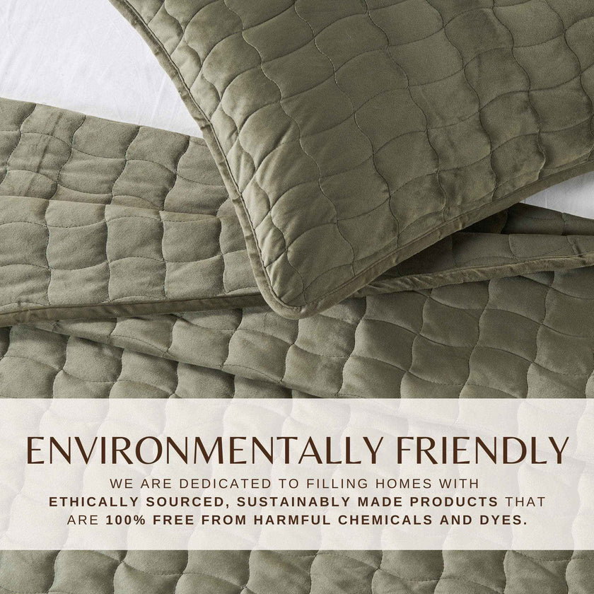 Velvet Box-Stitched Quilt Set - Vivica Collection