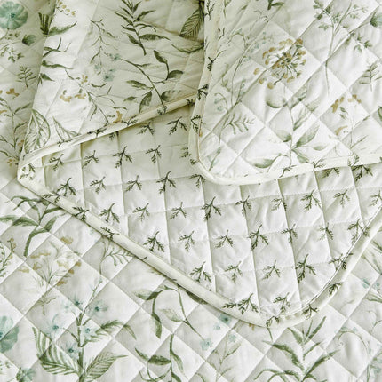 Floral Printed Microfiber Quilt Set - Glyndora Collection