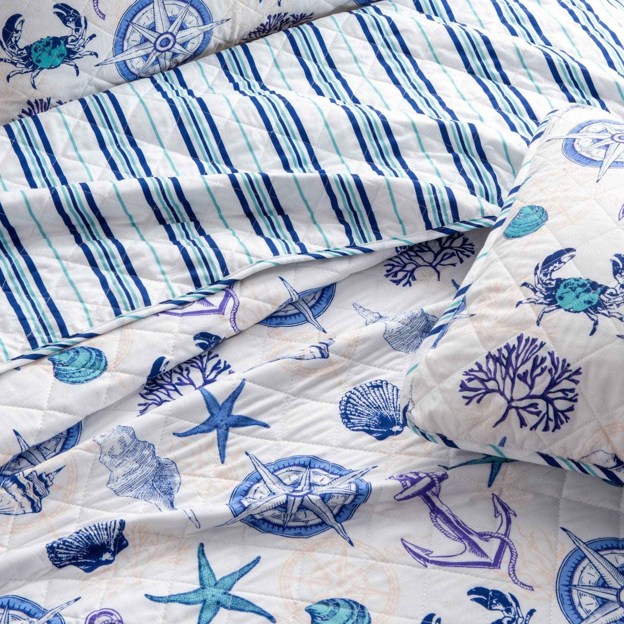 Nautical Anchor Quilt Set - Azure Collection