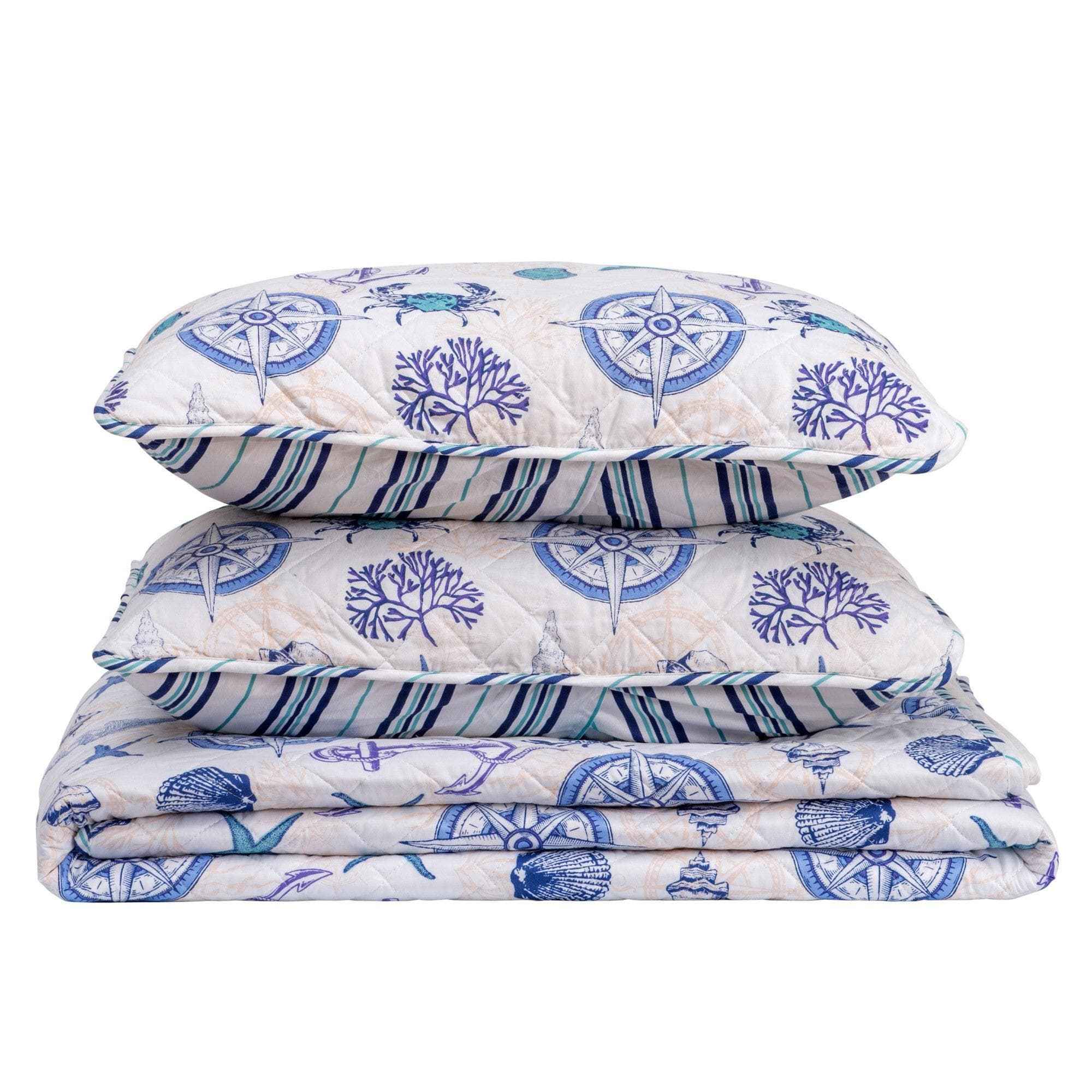 Nautical Anchor Quilt Set - Azure Collection