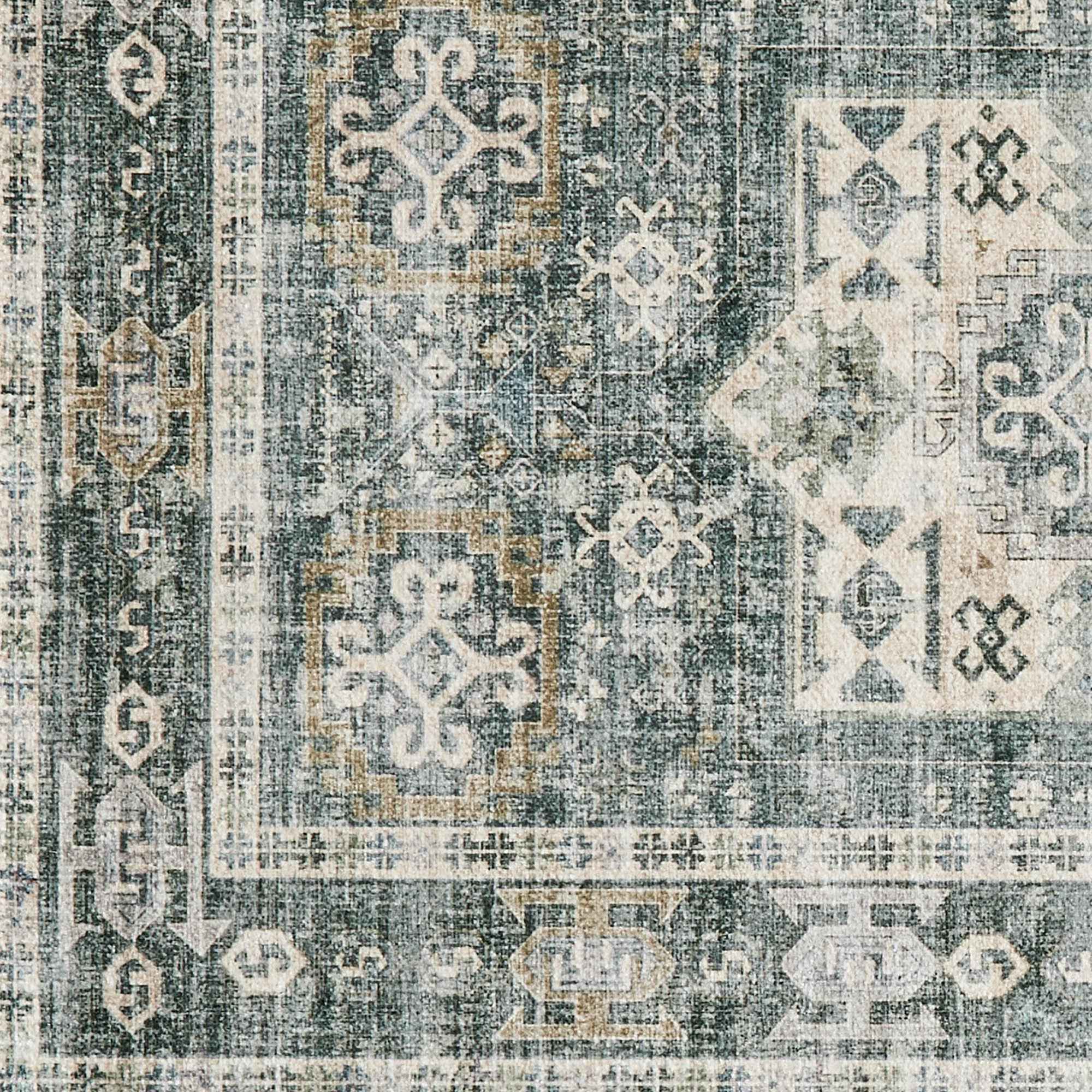 Medallion Machine Washable Accent Runner 2'4