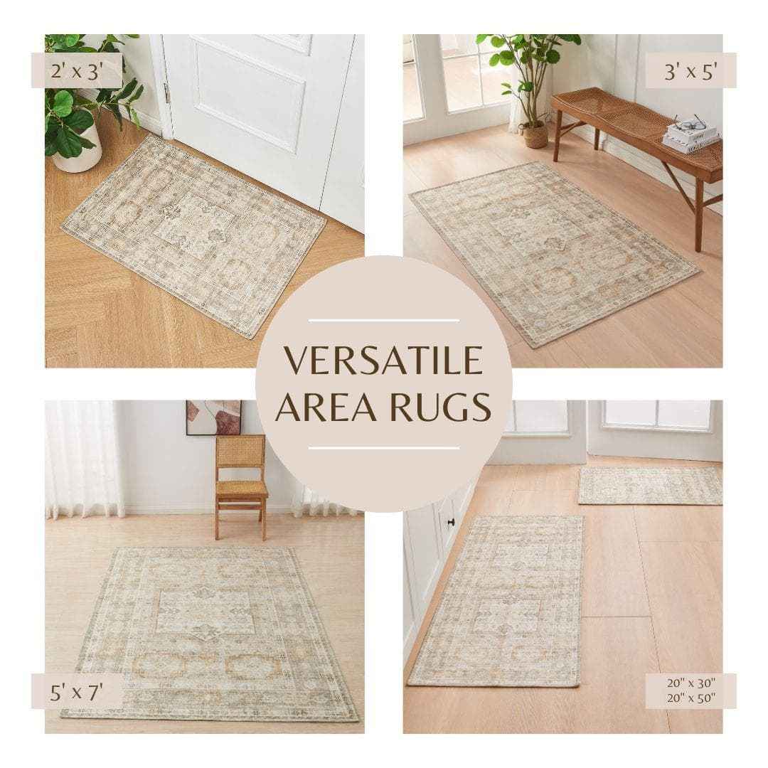 Medallion Machine Washable Accent Runner 2'4