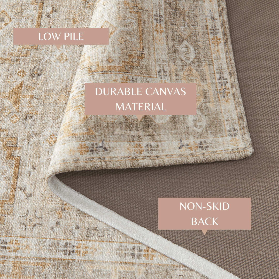 Medallion Machine Washable Accent Runner 2'4