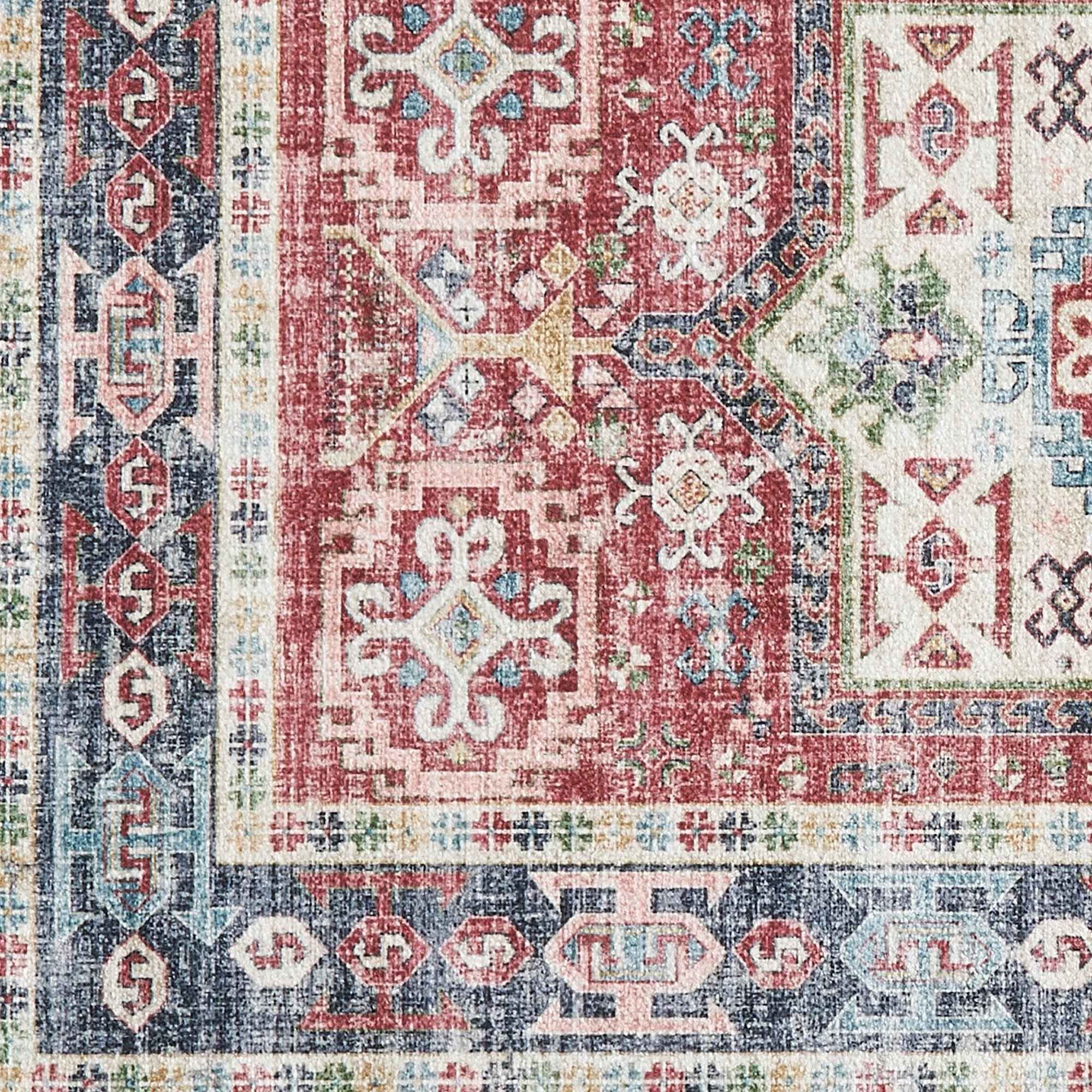 Medallion Machine Washable Accent Runner 2'4