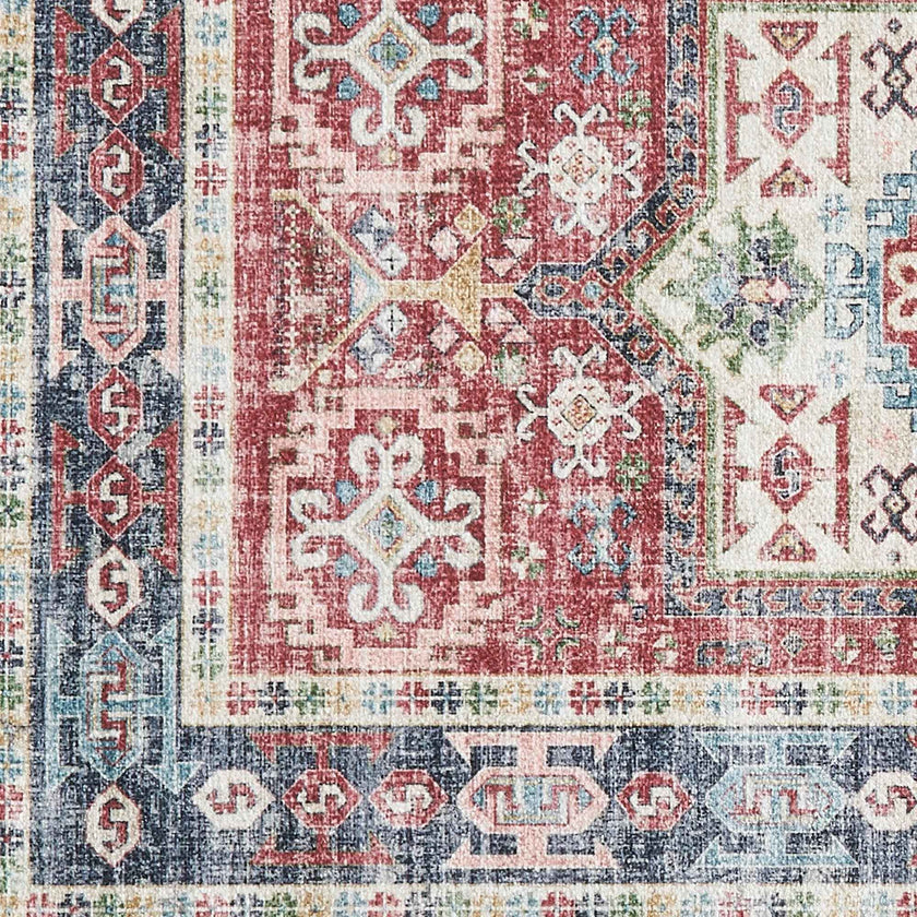 Medallion Machine Washable Accent Runner 2'4