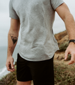 Bamboo Swift Curve-Hem T-Shirt - Heather Grey