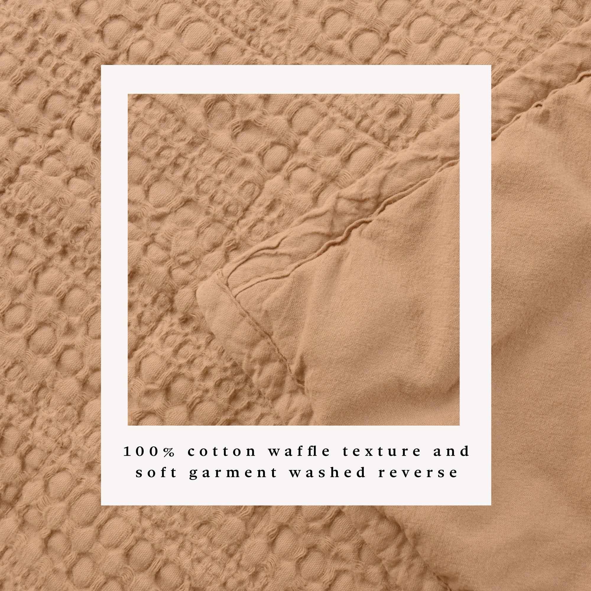 100% Cotton Honeycomb Waffle Garment Washed Quilt Set - Genevieve Collection