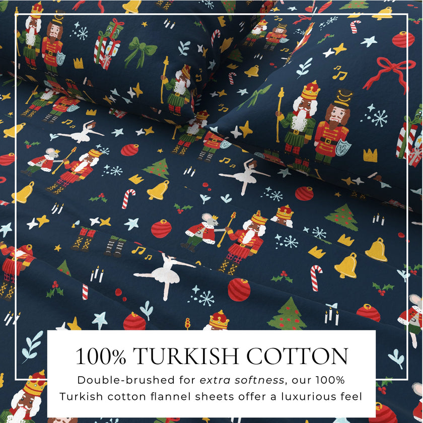 4-Piece Turkish Cotton Christmas Flannel Sheet - Whittaker Collection