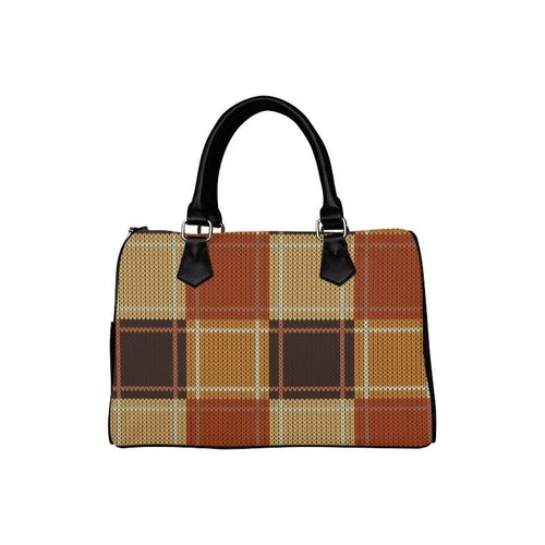 Classic Checkered Boston Top-Handle Bag - Pikemla