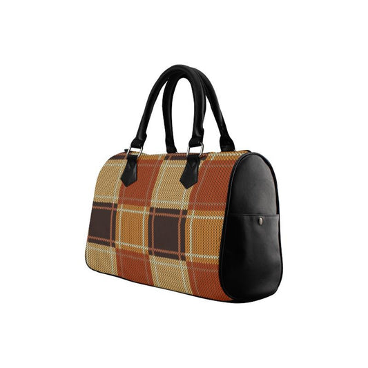 Classic Checkered Boston Top-Handle Bag - Pikemla