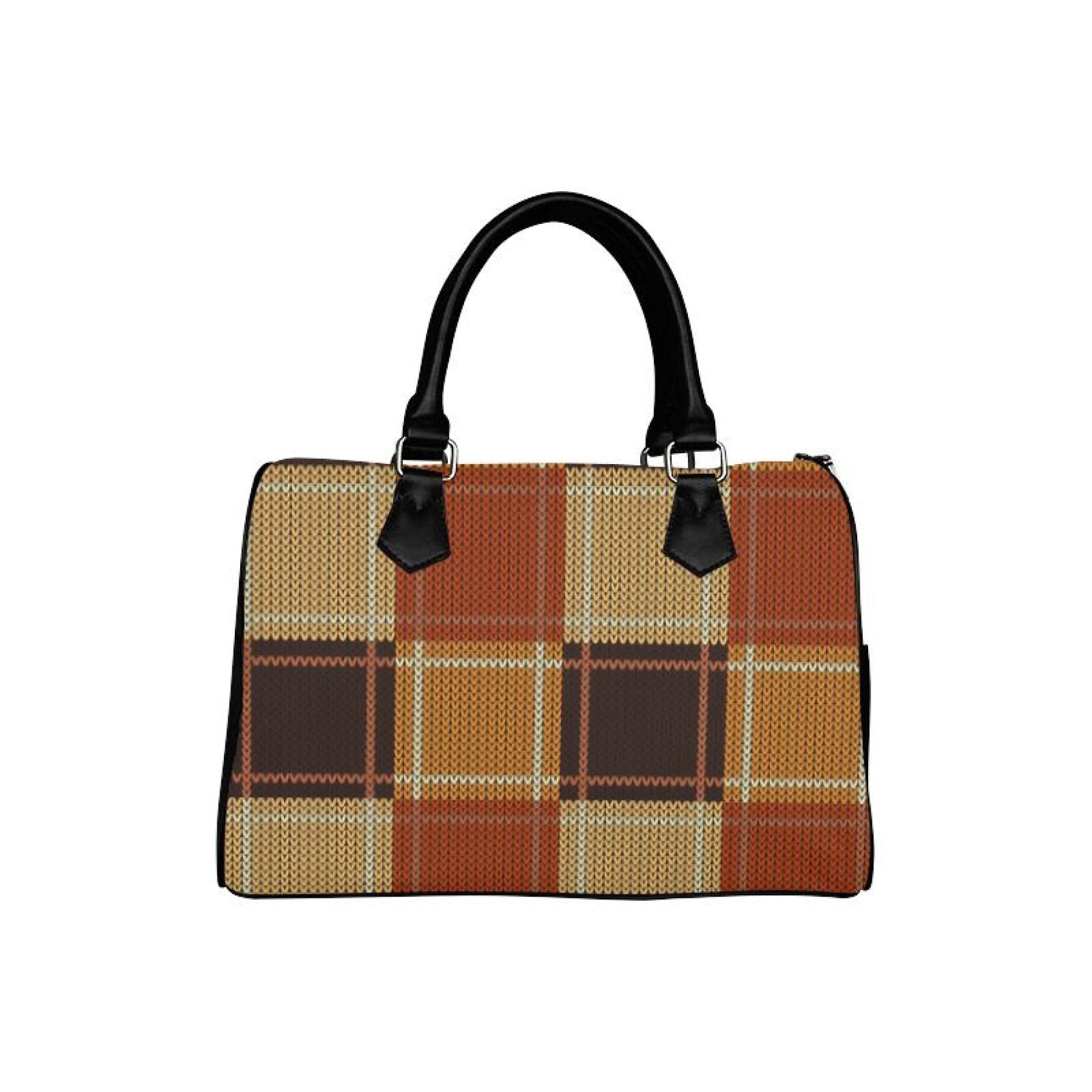 Classic Checkered Boston Top-Handle Bag - Pikemla